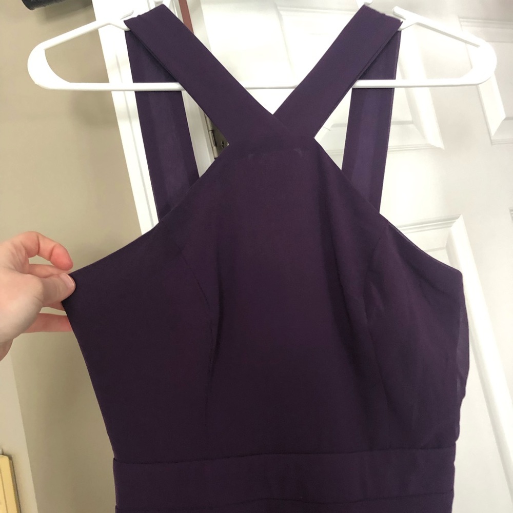 Teens short dress-eggplant